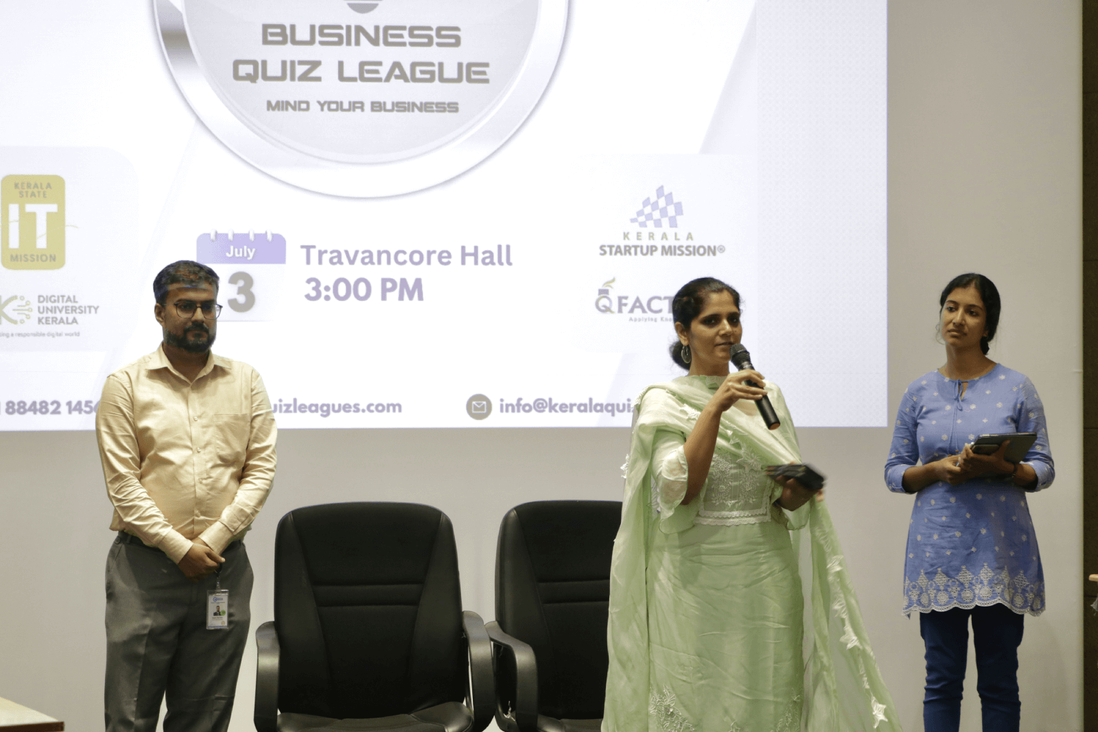 Mrs Anu Kumari, IT Mission Director at the Business Quiz League: Kerala Edition.