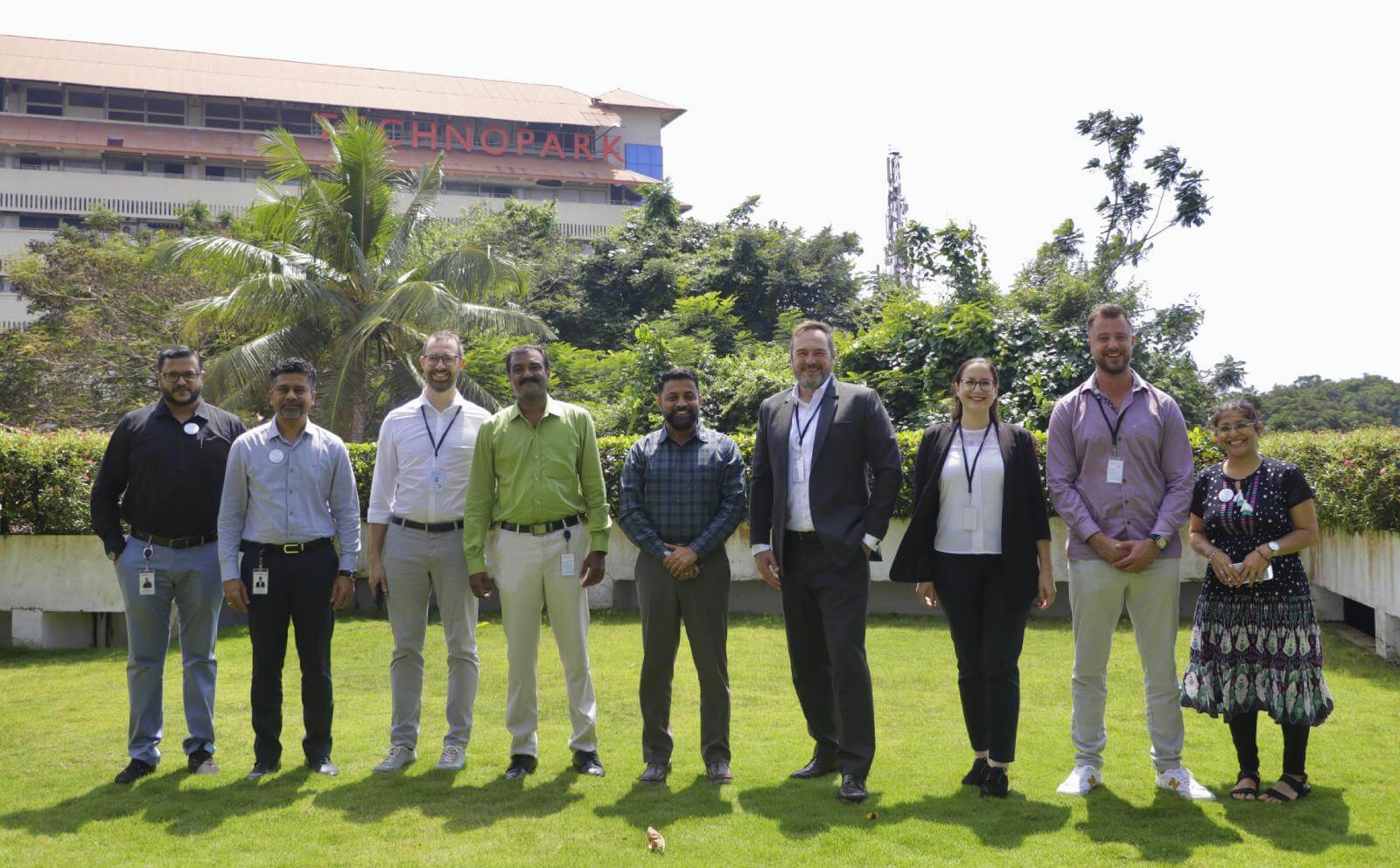 TelcoTech Solutions delegates with Mr. Vasanth Varada, DGM - Marketing & Customer Relationship, and Col Sanjeev Nair (Retd), CEO Technopark.