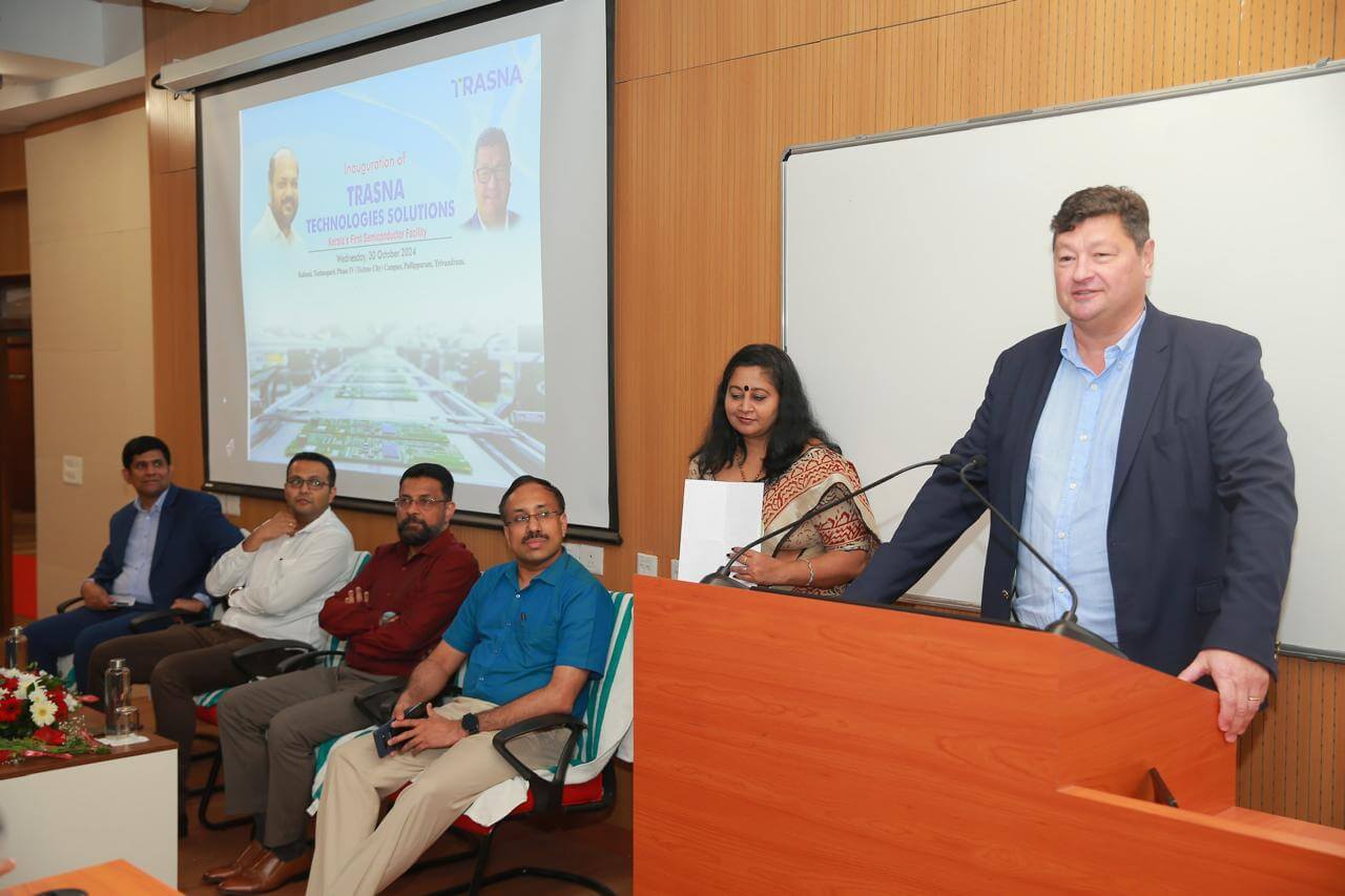 Mr. Stephane Fund, CEO Trasna Technologies, speaking to the audience at the launch.