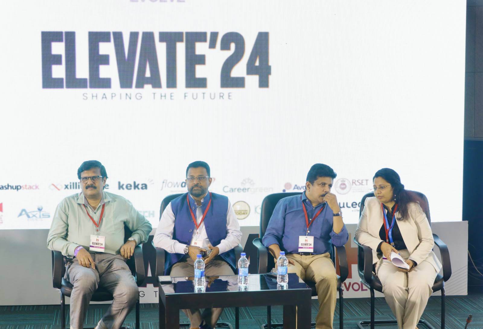 Mr. Sree Kumar V, Col Sanjeev Nair (Retd), Mr. Anoop Ambika, and Ms. Deepa Nair at HR Evolve.